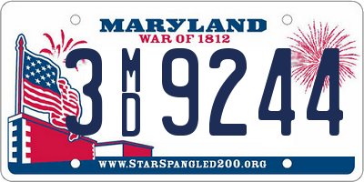 MD license plate 3MD9244