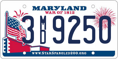 MD license plate 3MD9250