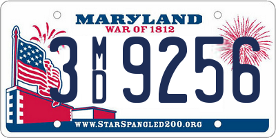 MD license plate 3MD9256