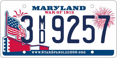 MD license plate 3MD9257