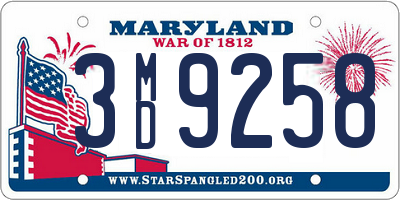 MD license plate 3MD9258