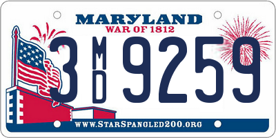 MD license plate 3MD9259