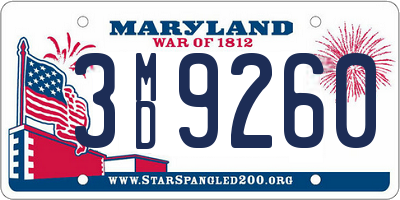 MD license plate 3MD9260