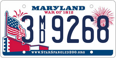 MD license plate 3MD9268