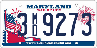 MD license plate 3MD9273