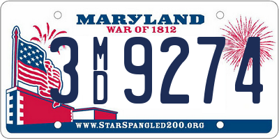 MD license plate 3MD9274