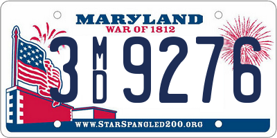 MD license plate 3MD9276