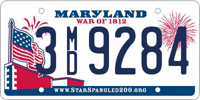 MD license plate 3MD9284