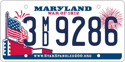 MD license plate 3MD9286