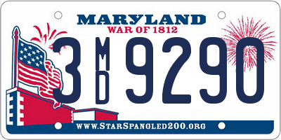 MD license plate 3MD9290