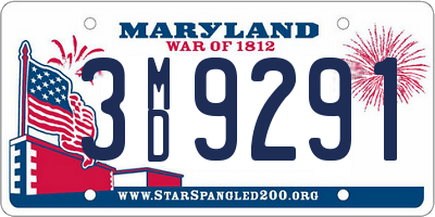 MD license plate 3MD9291