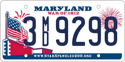 MD license plate 3MD9298