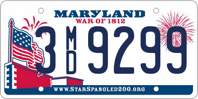 MD license plate 3MD9299