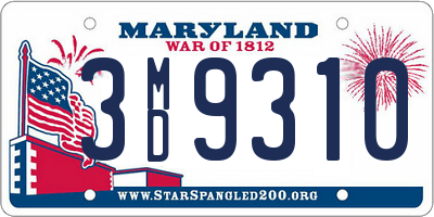 MD license plate 3MD9310