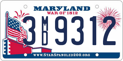 MD license plate 3MD9312