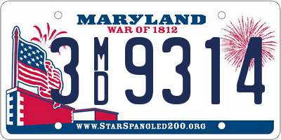 MD license plate 3MD9314