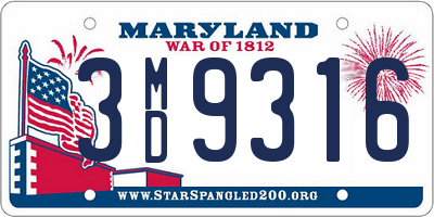 MD license plate 3MD9316