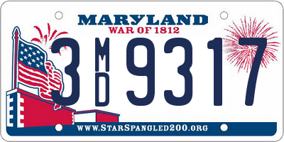 MD license plate 3MD9317