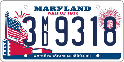 MD license plate 3MD9318