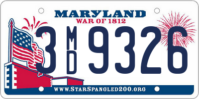 MD license plate 3MD9326