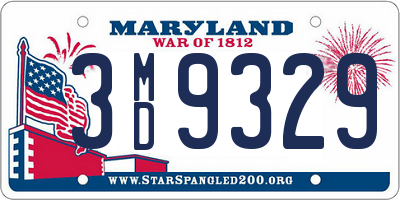 MD license plate 3MD9329