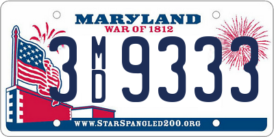 MD license plate 3MD9333