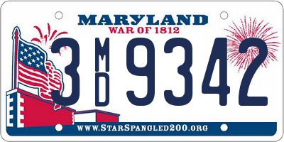 MD license plate 3MD9342
