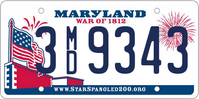 MD license plate 3MD9343