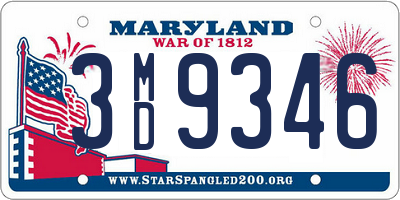 MD license plate 3MD9346