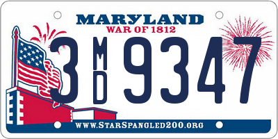 MD license plate 3MD9347