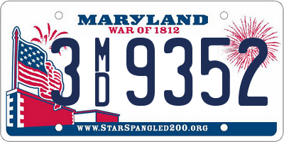 MD license plate 3MD9352