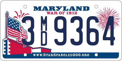 MD license plate 3MD9364