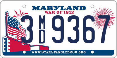 MD license plate 3MD9367