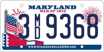 MD license plate 3MD9368