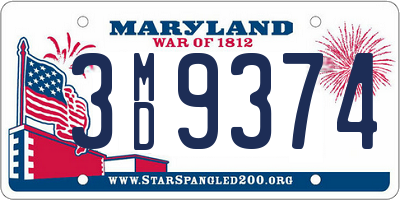 MD license plate 3MD9374