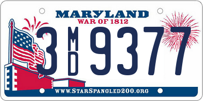 MD license plate 3MD9377