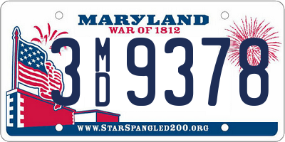 MD license plate 3MD9378