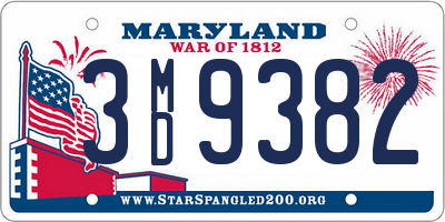 MD license plate 3MD9382