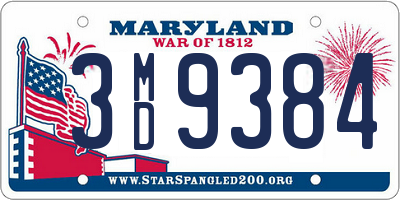 MD license plate 3MD9384