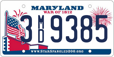 MD license plate 3MD9385