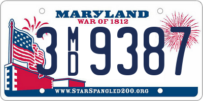 MD license plate 3MD9387