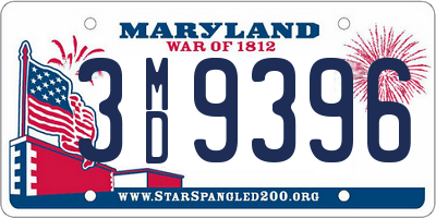 MD license plate 3MD9396