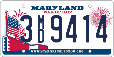 MD license plate 3MD9414