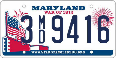 MD license plate 3MD9416