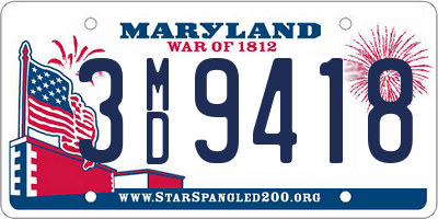 MD license plate 3MD9418