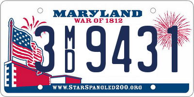 MD license plate 3MD9431