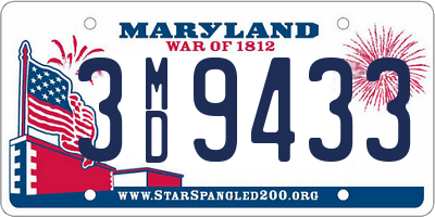 MD license plate 3MD9433