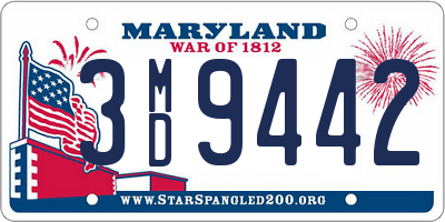 MD license plate 3MD9442
