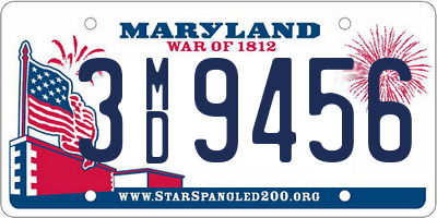 MD license plate 3MD9456