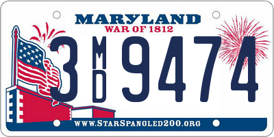 MD license plate 3MD9474